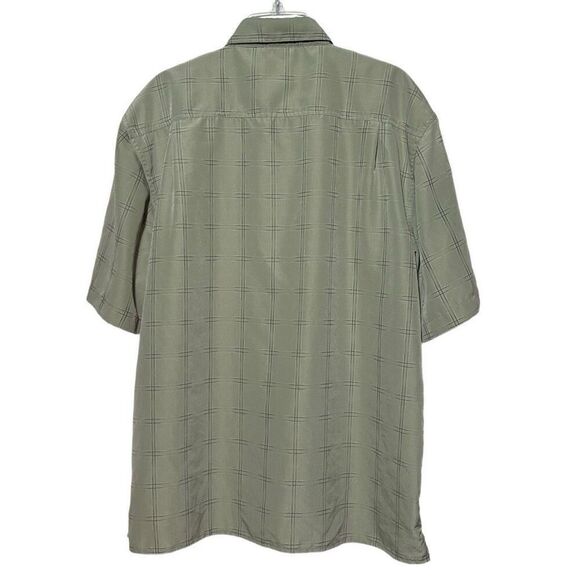 Bruno Button-up Shirt Men's XL Gray Plaid Geo Sueded Microfiber Short Sleeve - Picture 8 of 9